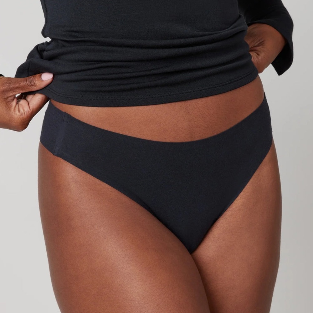 Spanx Ahhh-llelujah Pima Cotton "Fit to You" Thong - Black